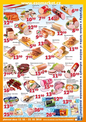 akční leták ESO MARKET 12.10.2016-23.10.2016