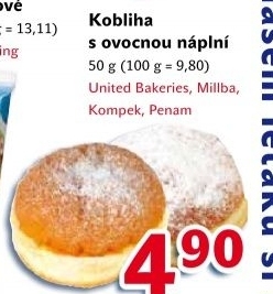 Kobliha s ovocnou náplní