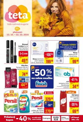 akční leták Teta drogerie 13.10.2016-22.10.2016