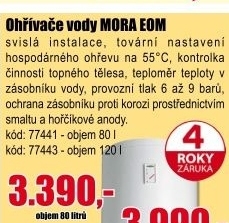 Ohřívač vody Mora EOM