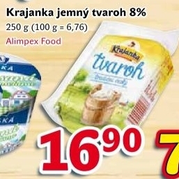 Tvaroh jemný 8% Krajanka