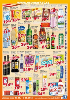 akční leták ESO MARKET 26.10.2016-6.11.2016