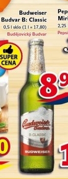 Pivo světlé výčepní B: Classic Budweiser Budvar
