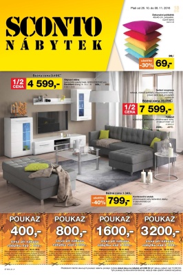 akční leták Sconto nábytek 26.10.2016-8.11.2016