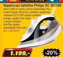 Napařovací žehlička Philips GC3811