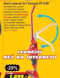Ruční vysavač 2v1 Concept VP4100
