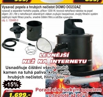 Vysavač na popel Domo DO232AZ