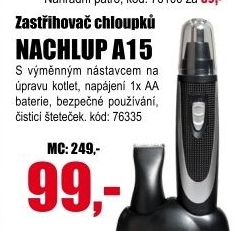 Zastřihovač chloupků A15