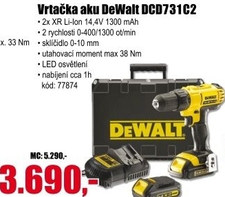 Aku vrtačka DeWalt DCD731C2