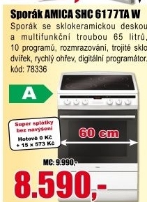 Sklokeramický sporák Amica SHC 6177TA