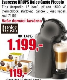 Kávovar Dolce Gusto Nescafé Piccolo Krups KP100