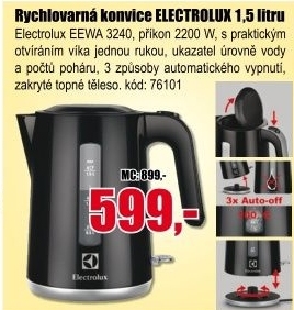 Rychlovarná konvice Electrolux EEWA 3240