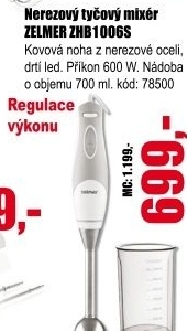 Tyčový mixér Zelmer ZHB1006S
