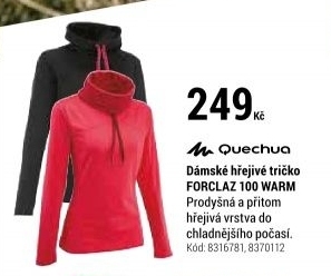 DÁMSKÉ TRIČKO FORCLAZ 100 WARM S DLOUHÝM RUKÁVEM RŮŽOVÉ