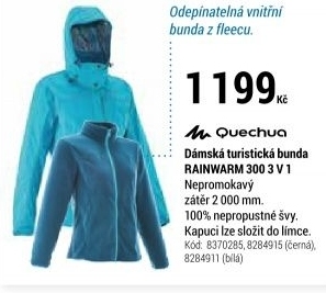 DÁMSKÁ TURISTICKÁ BUNDA RAINWARM 300 3 V 1 MODRÁ - Decathlon akcniletaky.com