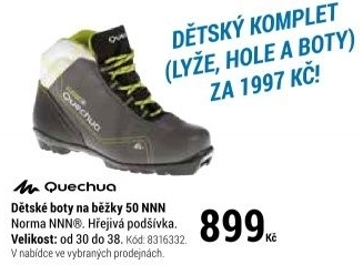 DĚTSKÁ OBUV 50 NNN NA BĚH NA LYŽÍCH KLASICKOU TECHNIKOU ČERNÉ