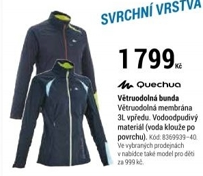 DÁMSKÁ VĚTROVKA NA BĚH NA LYŽÍCH MODRÁ