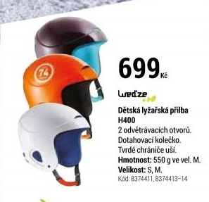 DĚTSKÁ LYŽAŘSKÁ A SNOWBOARDOVÁ PŘILBA H400 BÍLÁ
