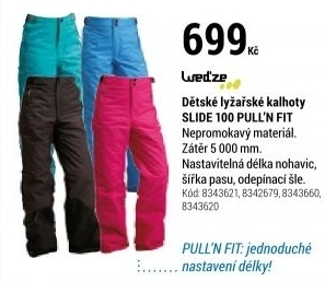 CHLAPECKÉ LYŽAŘSKÉ KALHOTY SL 100 PNF ČERNÉ