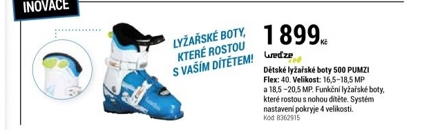 DĚTSKÉ LYŽAŘSKÉ BOTY 500 PUMZI BÍLO-MODRÉ