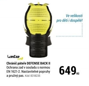 LYŽAŘSKÝ A SNOWBOARDOVÝ CHRÁNIČ PÁTEŘE DEFENSE BACK II