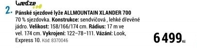 SJEZDOVÉ LYŽE ALLMOUNTAIN XLANDER 700 ŽLUTÉ