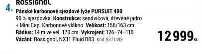 PÁNSKÉ KARBONOVÉ SJEZDOVÉ LYŽE PURSUIT 400 ČERVENÉ