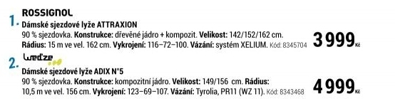 DÁMSKÉ SJEZDOVÉ LYŽE ATTRAXION ČERNÉ