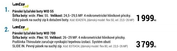 PÁNSKÉ LYŽAŘSKÉ BOTY WID 55 ČERNÉ