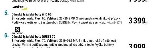 DÁMSKÉ LYŽAŘSKÉ BOTY WID 65 BÍLÉ