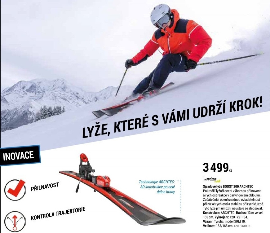 SJEZDOVÉ LYŽE BOOST 300 ARCHTEC ČERVENÉ