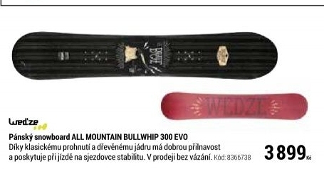 PÁNSKÝ SNOWBOARD ALL MOUNTAIN BULLWHIP 300 EVO