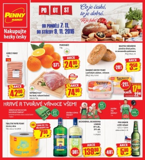 akční leták Penny Market 7.11.2016-9.11.2016