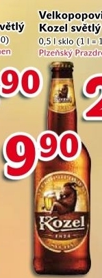 Pivo světlé výčepní 10°Velkopopovický Kozel