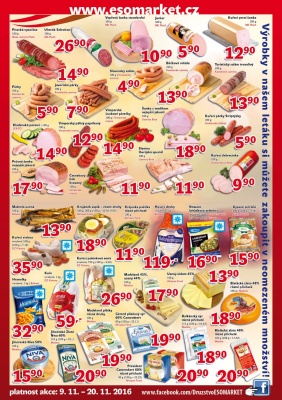 akční leták ESO MARKET 9.11.2016-20.11.2016