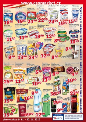 akční leták ESO MARKET 9.11.2016-20.11.2016