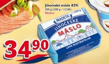 Máslo Jihočeské Madeta