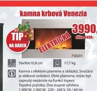 Elektrická krbová kamna Venezia