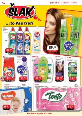 akční leták Šlak drogerie 15.11.2016-29.11.2016