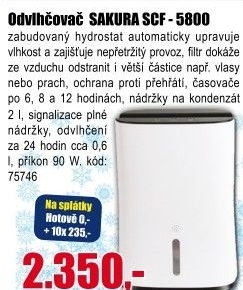 Odvlhčovač Sakura SCF - 5800