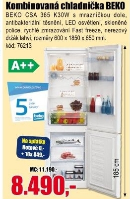 Kombinovaná chladnička BEKO CSA 365 K30W