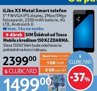 Mobilní telefon iLike X5 Smart