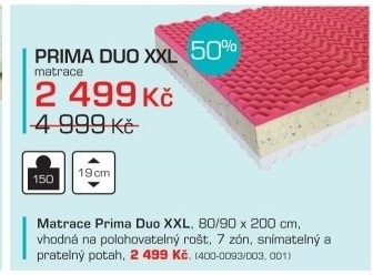 Prima DUO XXL - Matrace (200x90x19)