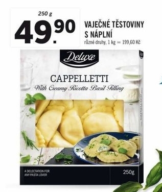 Těstoviny vaječné čerstvé Deluxe