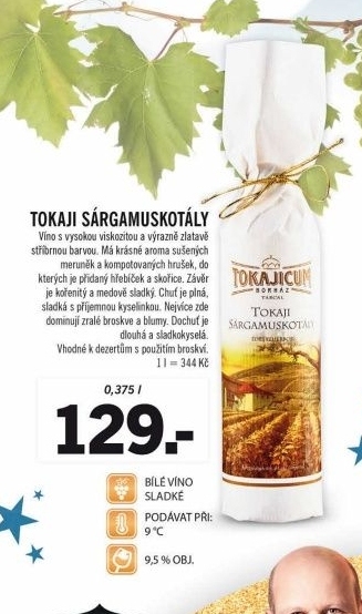 Víno Tokaji Sárgamuskotály Tokajicum