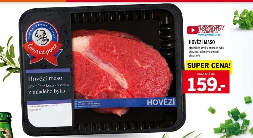 Hovězí přední bez kosti Čerstvá Porce