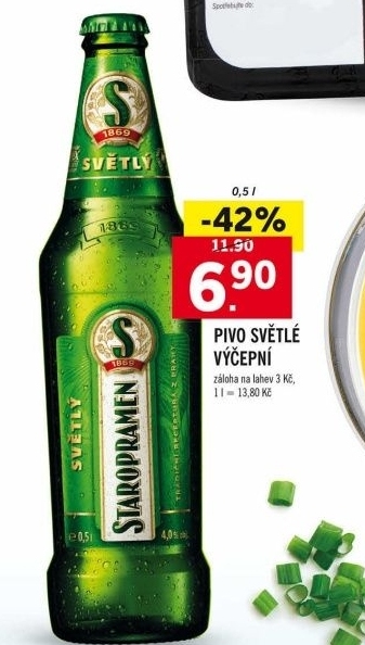 Pivo světlé výčepní 10° Staropramen