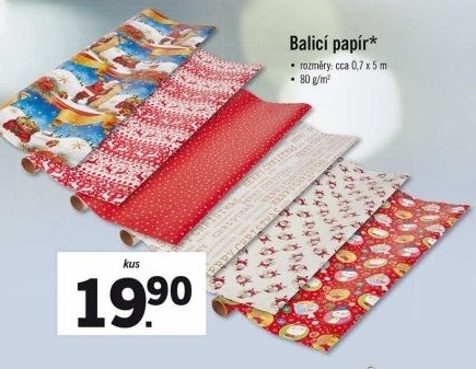 Balicí papír vánoční - Lidl akcniletaky.com