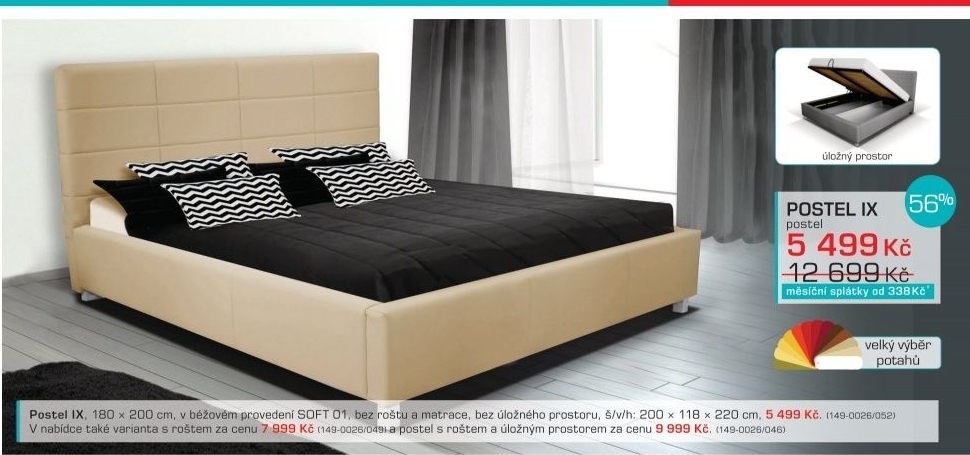 Postel IX - 180x200 cm (soft 01)