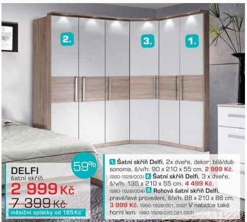 Delfi DLFS82 (Q45 -bílá/dub sonoma)